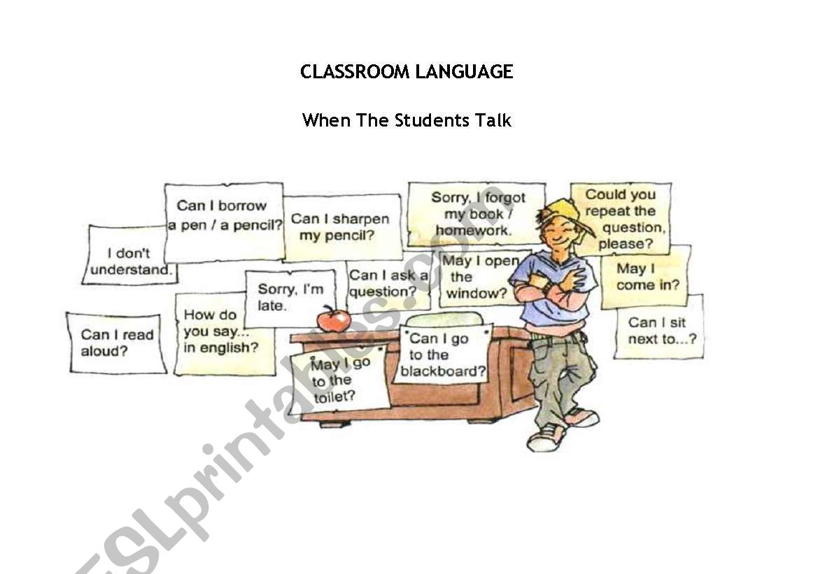 classroom language worksheet