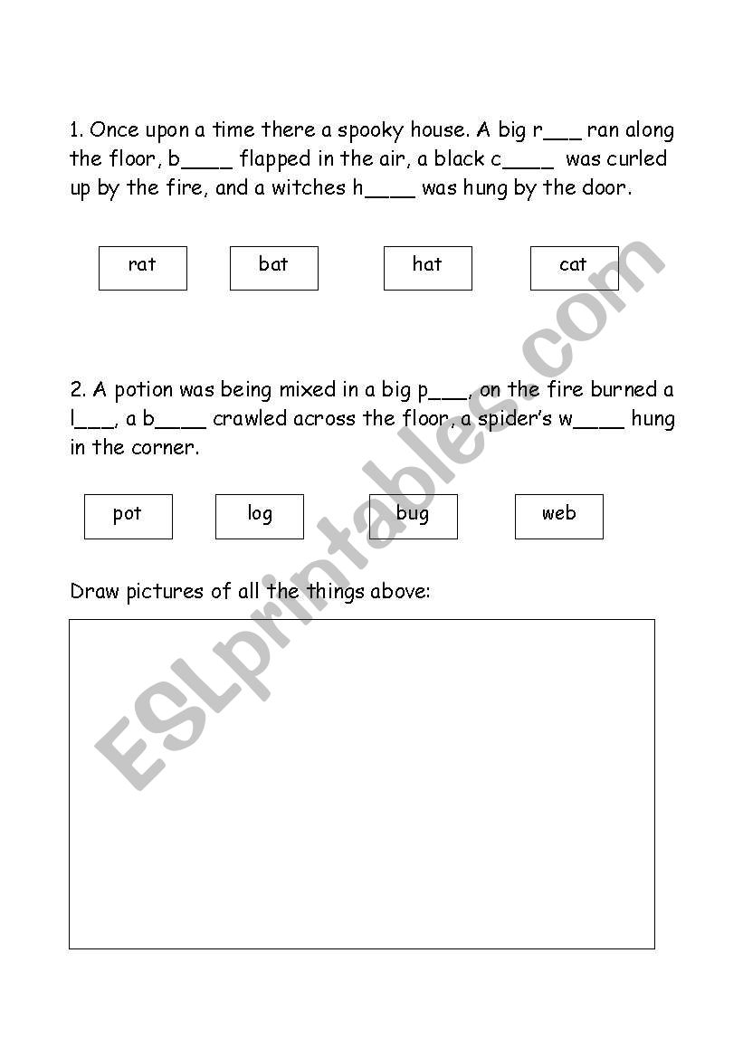 Halloween Cloze Exercise worksheet