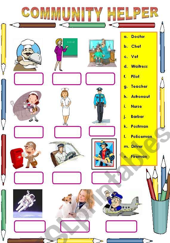 Community Helper worksheet