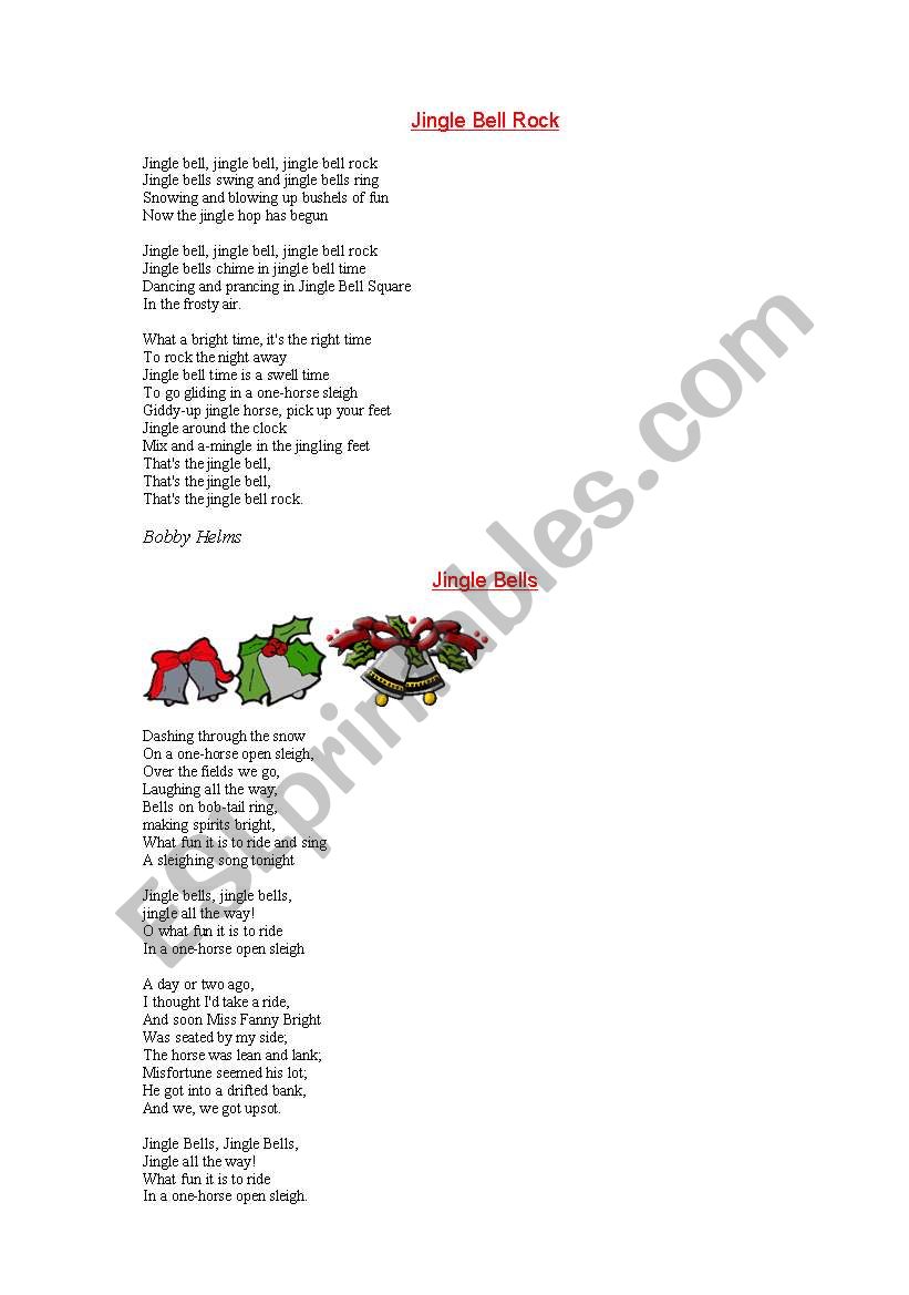 Christmas songs worksheet