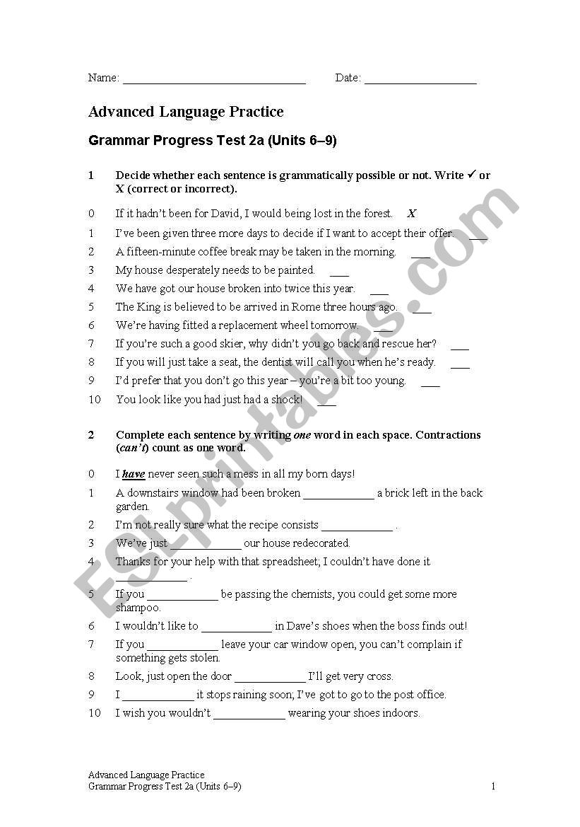 Test worksheet