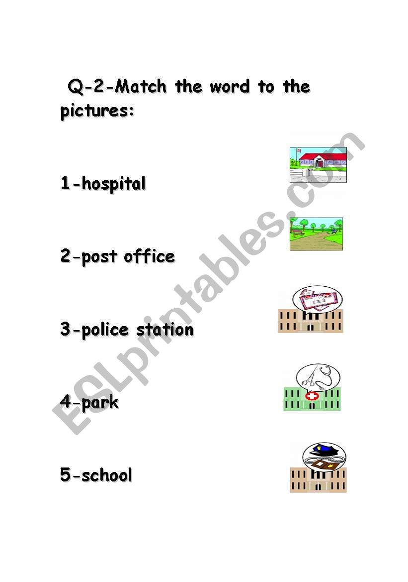 places worksheet