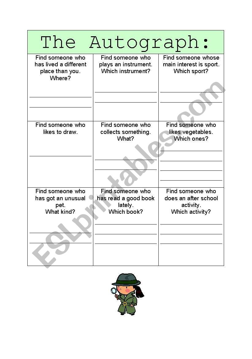 Starters worksheet