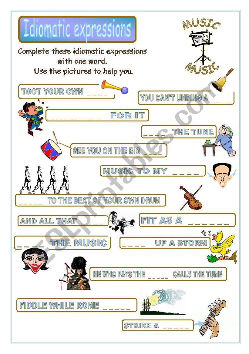 Idiomatic expressions - MUSIC - 