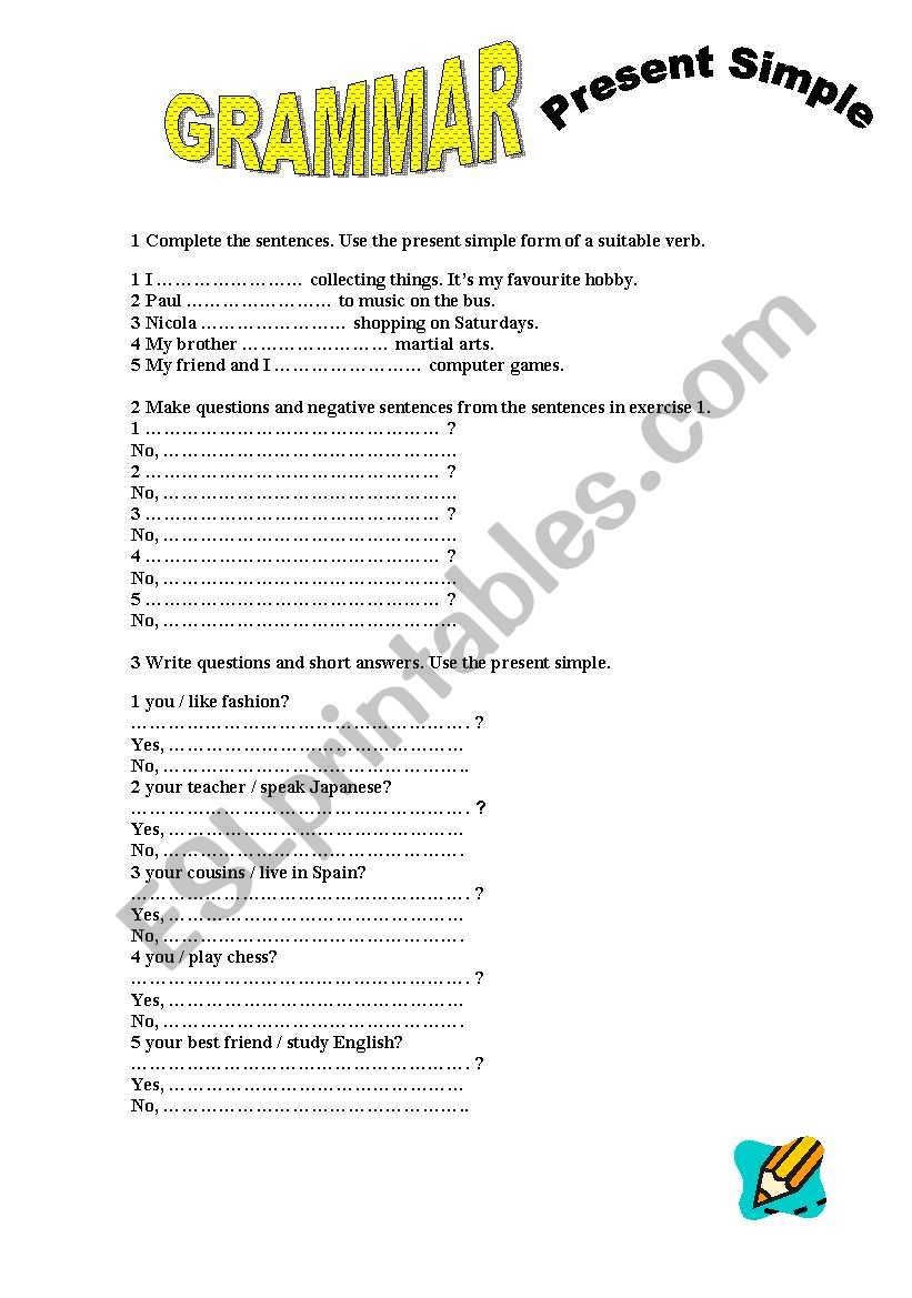 PRESENT SIMPLE worksheet