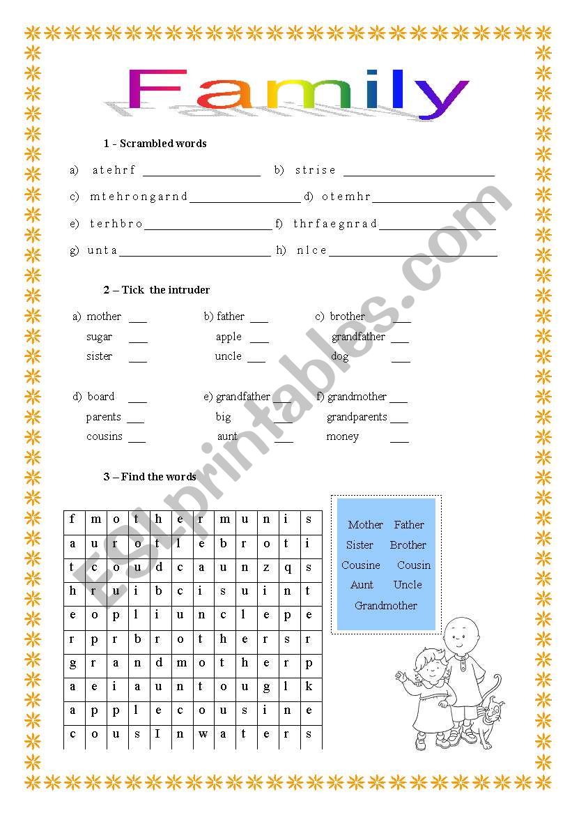 Family worksheet