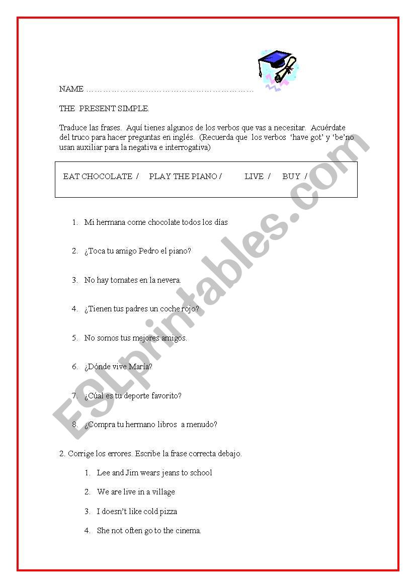 Elementary Exam worksheet