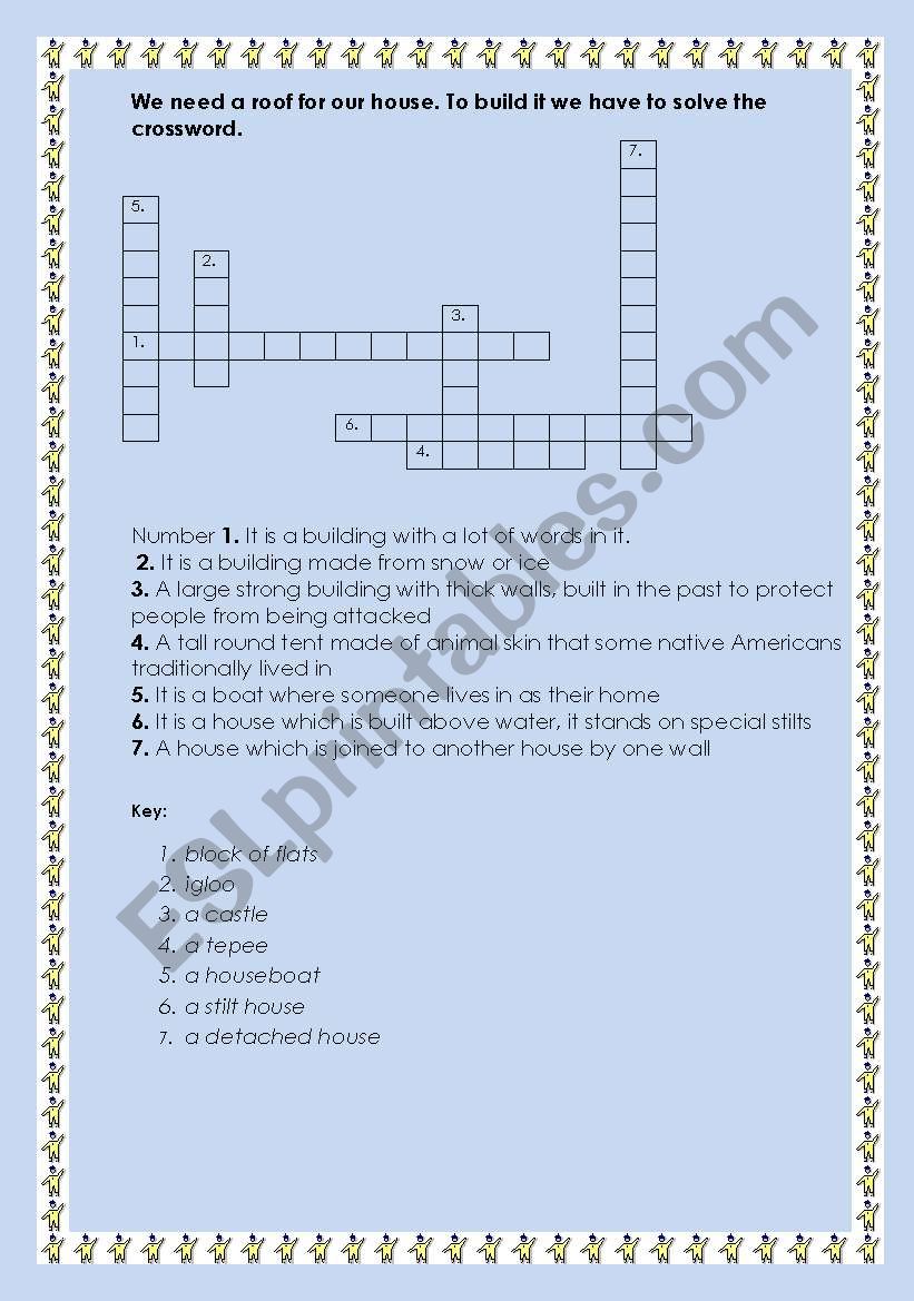 crossword  worksheet