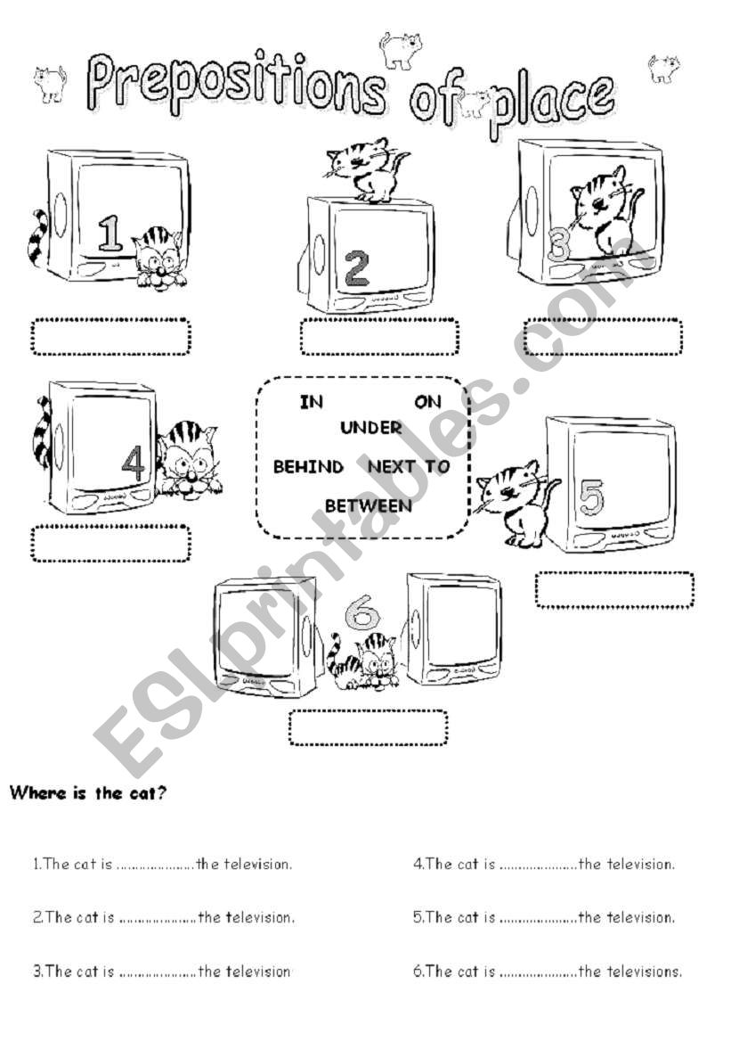 Prepositions of place worksheet