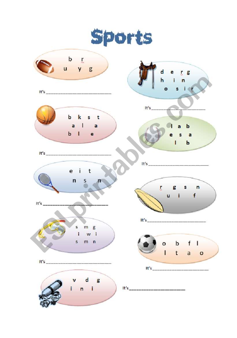 Sports worksheet