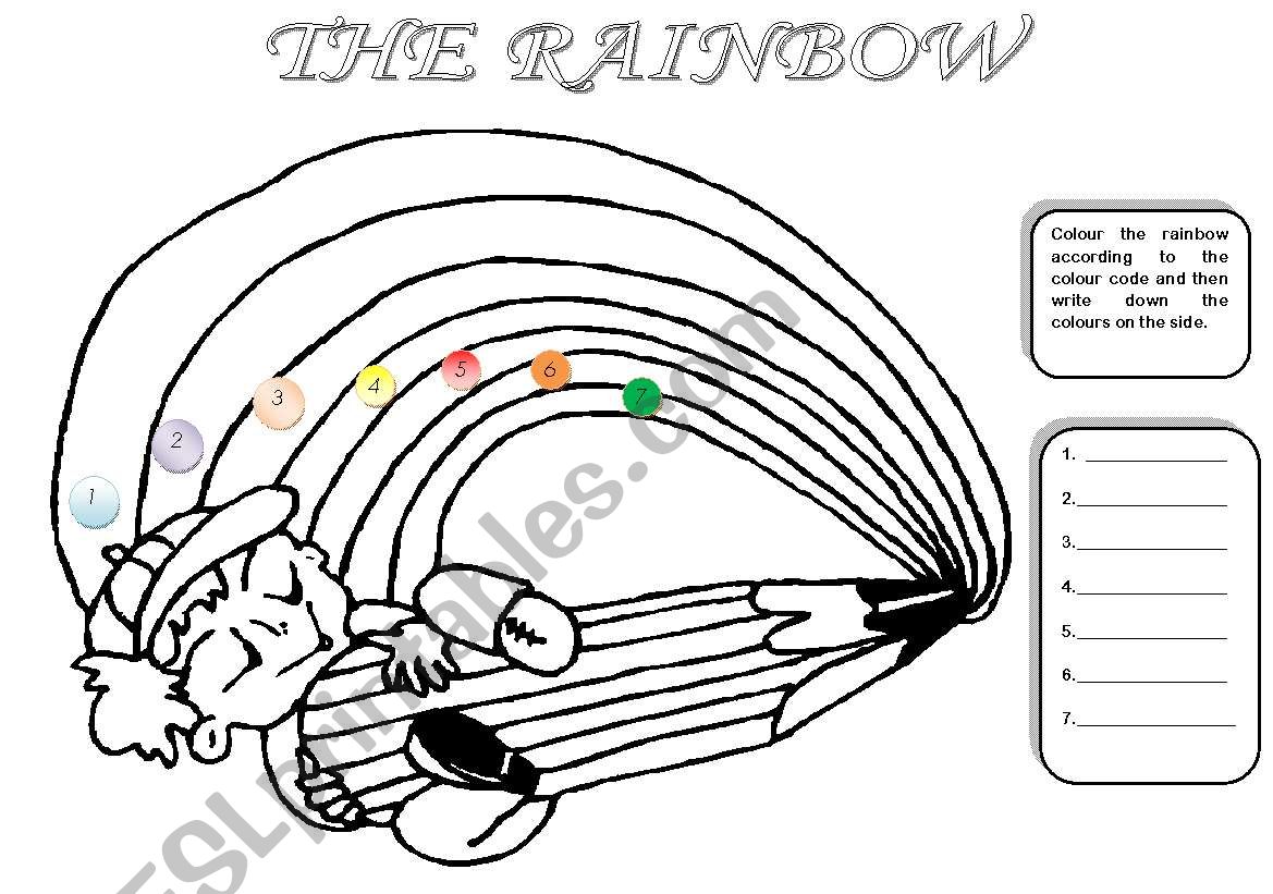 Colours- The Rainbow worksheet