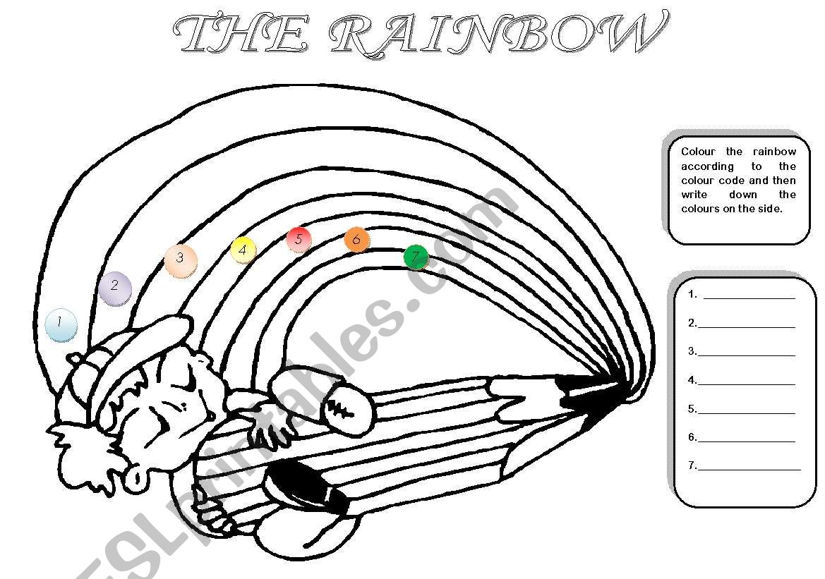 Colours- The Rainbow worksheet