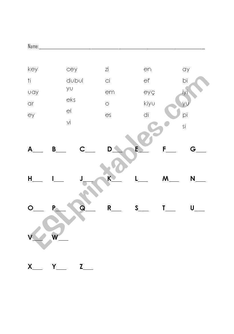 Alphabet worksheet worksheet