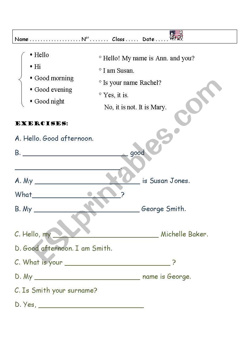 identification worksheet