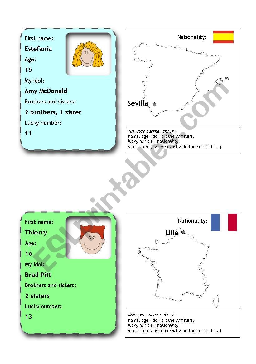 people flashcards 1 (from 12) worksheet