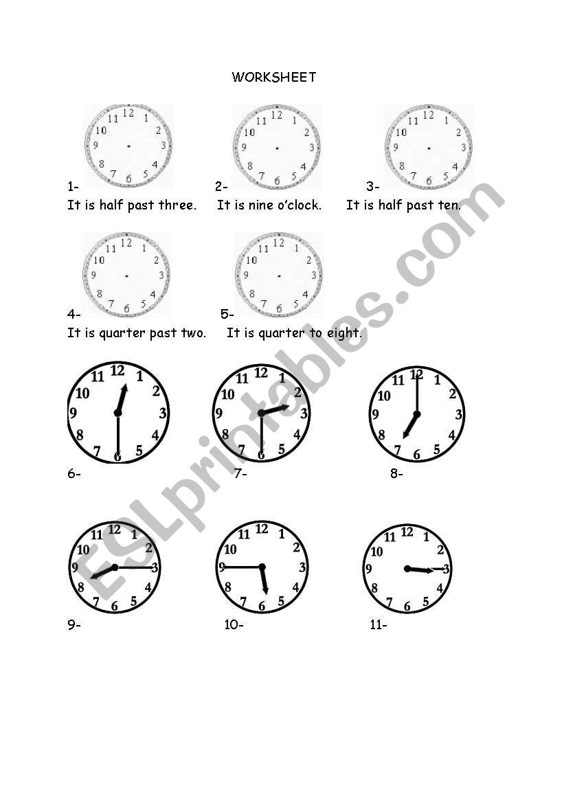 What time is it? worksheet