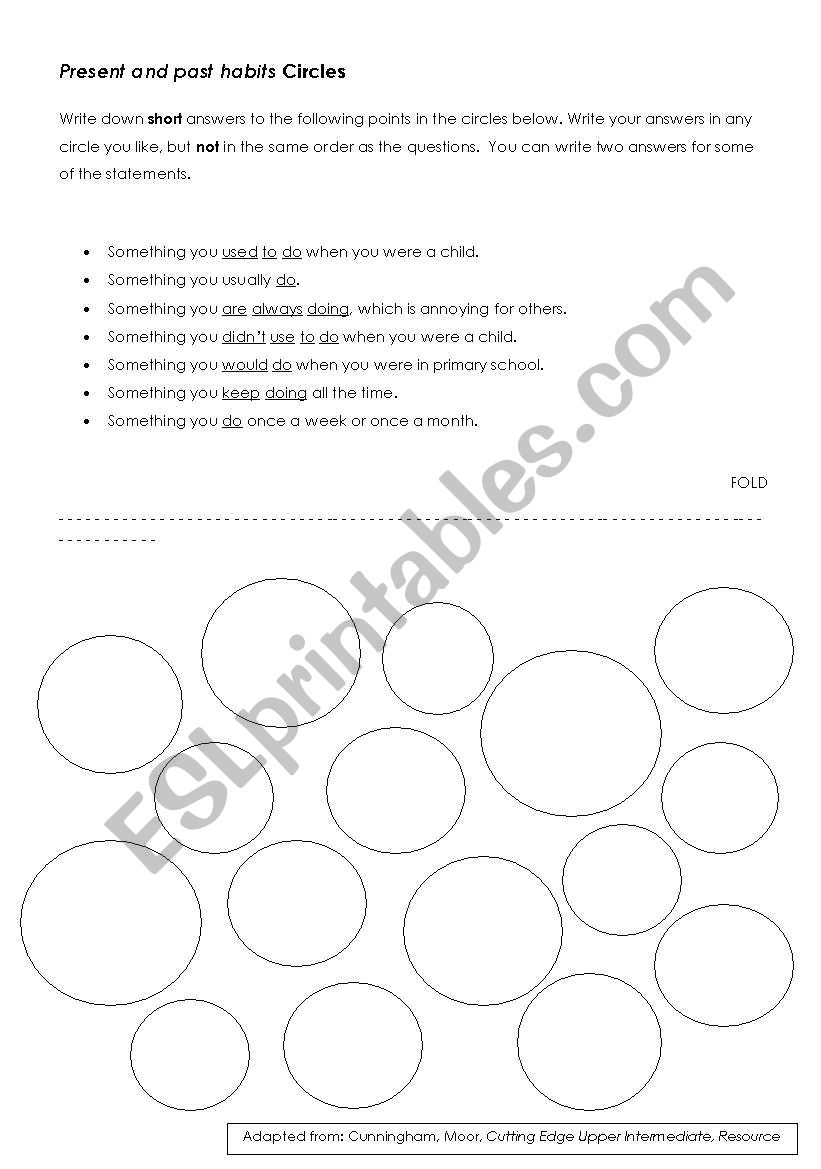 Present and past habits worksheet