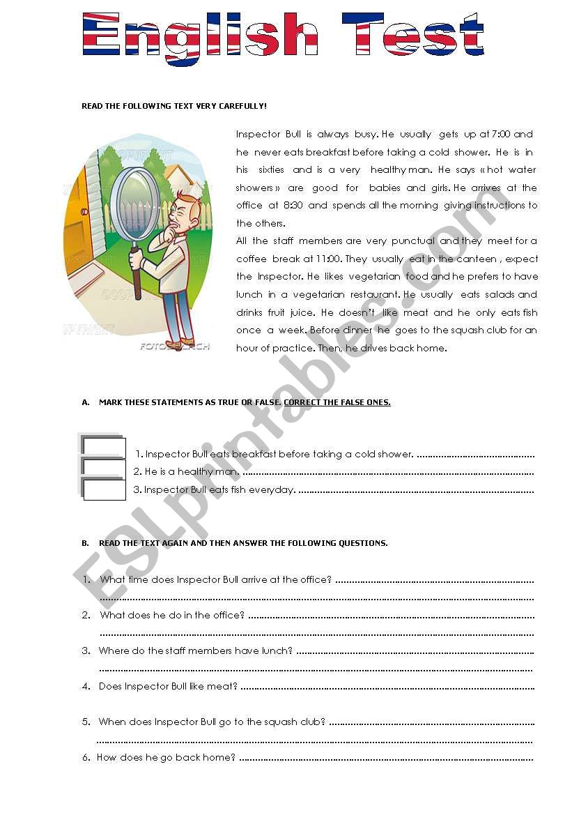 Inspector Bull worksheet