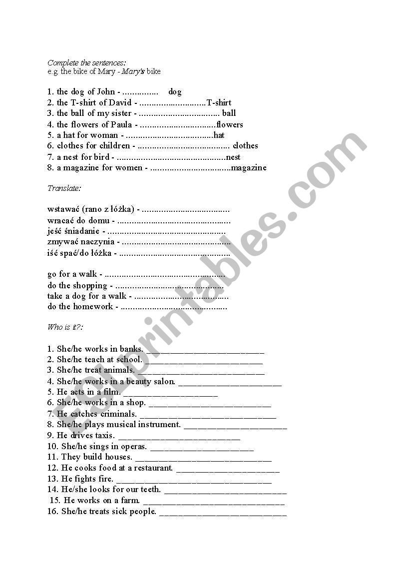 the repetition worksheet