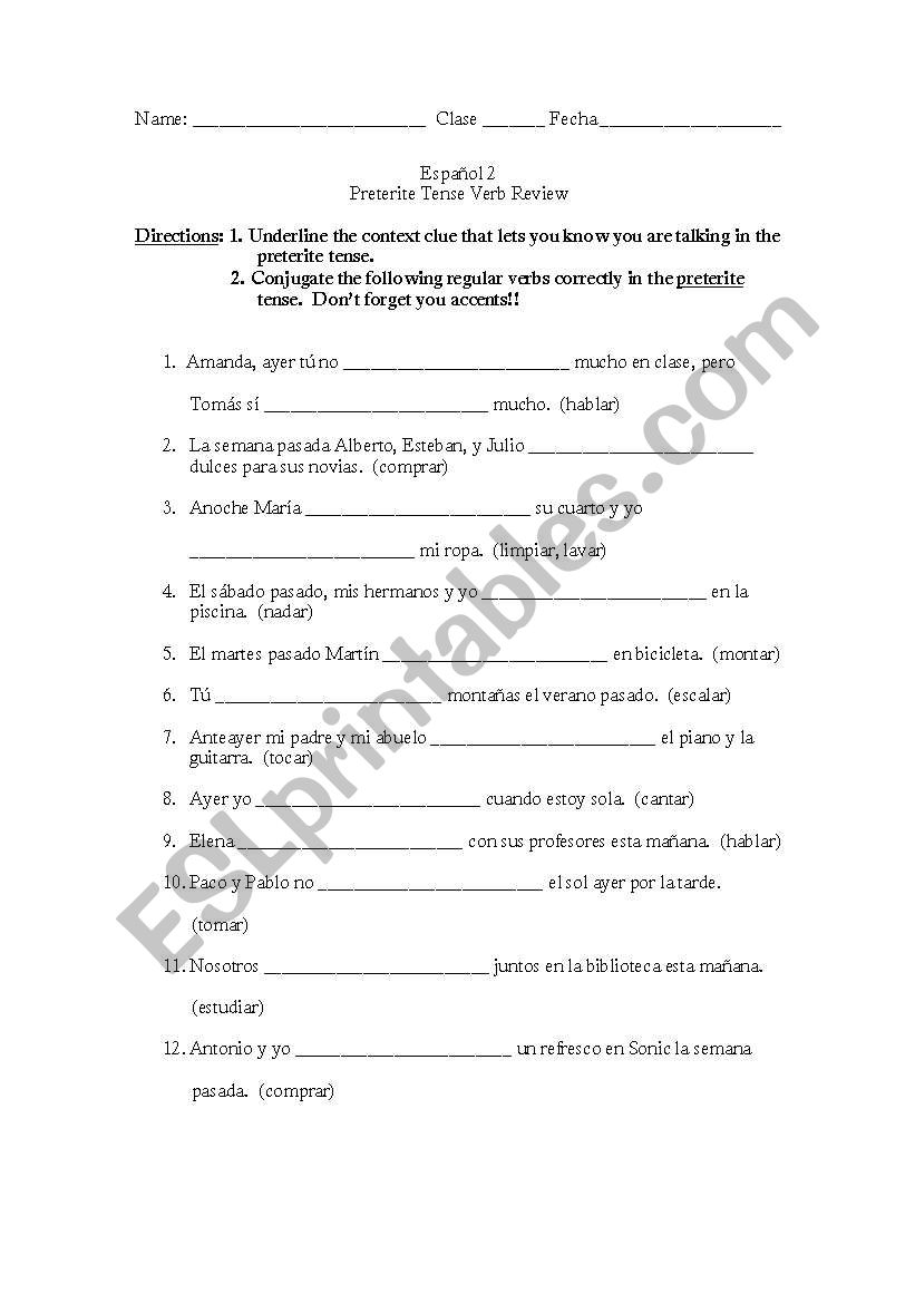 english-worksheets-preterite-verb-review