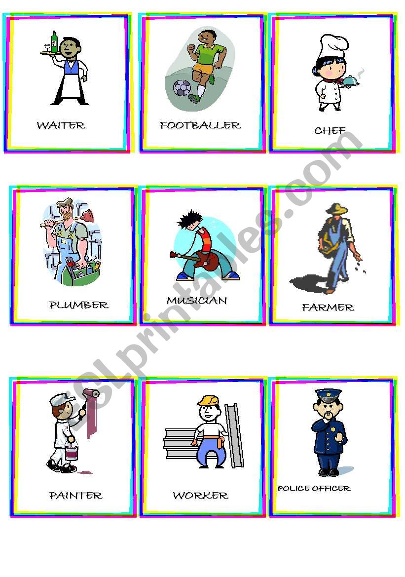 Jobs flashcards 3 worksheet