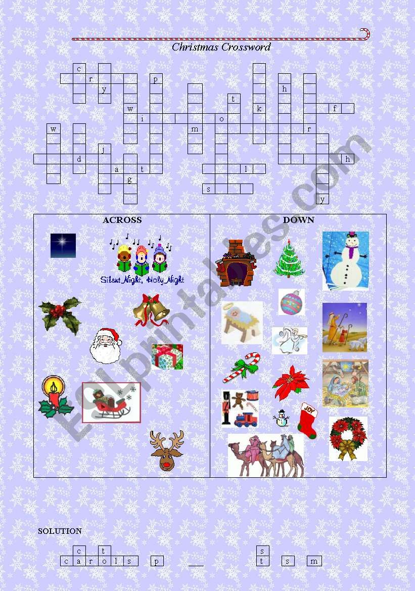 Christmas Crossword worksheet