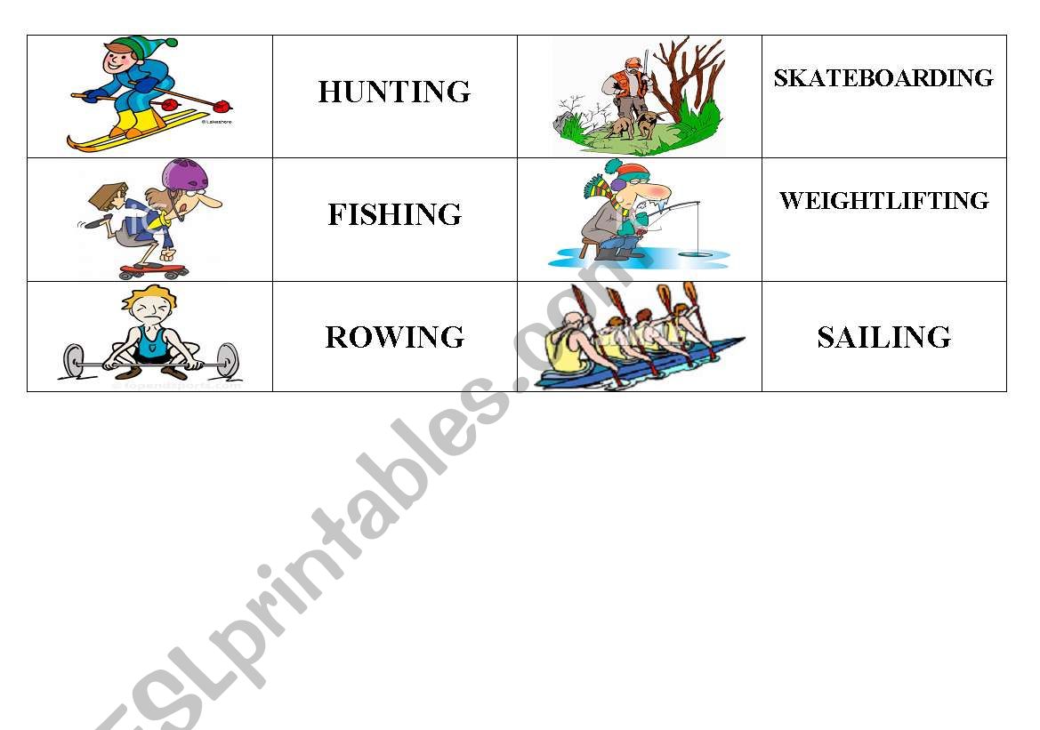 Sports- domino Part 1 worksheet