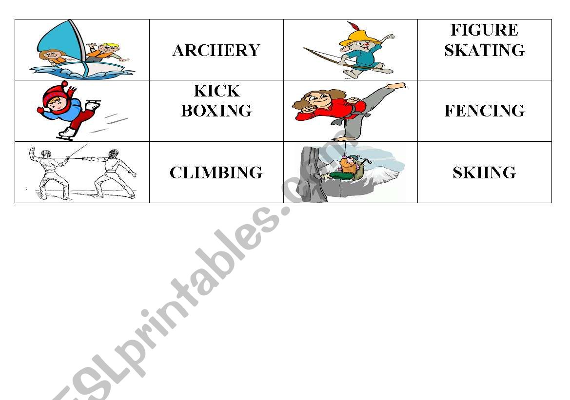 Sports- domino Part 2 worksheet