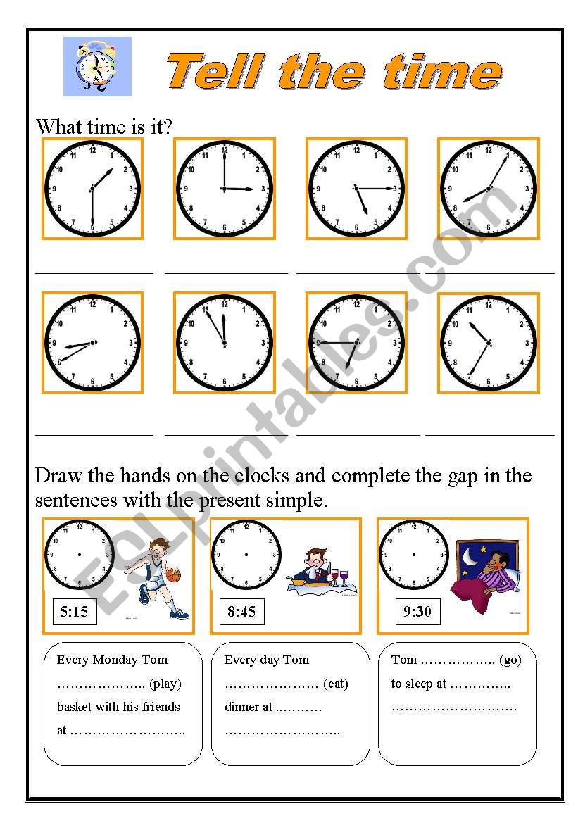 Tell the time worksheet