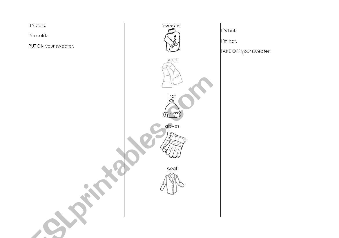 Clothing worksheet