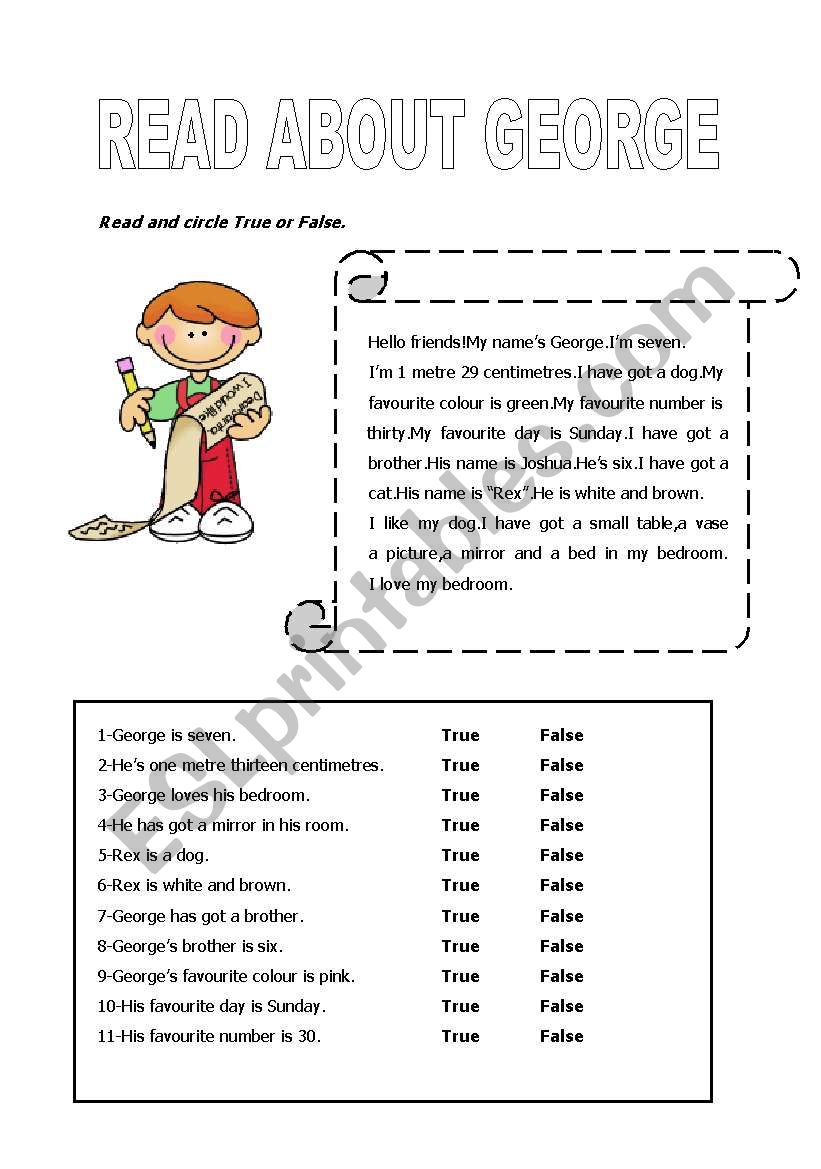 truefalsereading worksheet