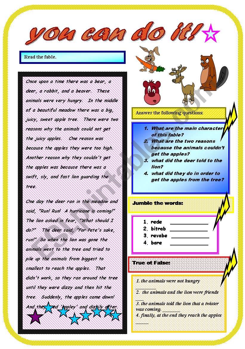 YOU CAN DO IT! (short fable and exercises) 