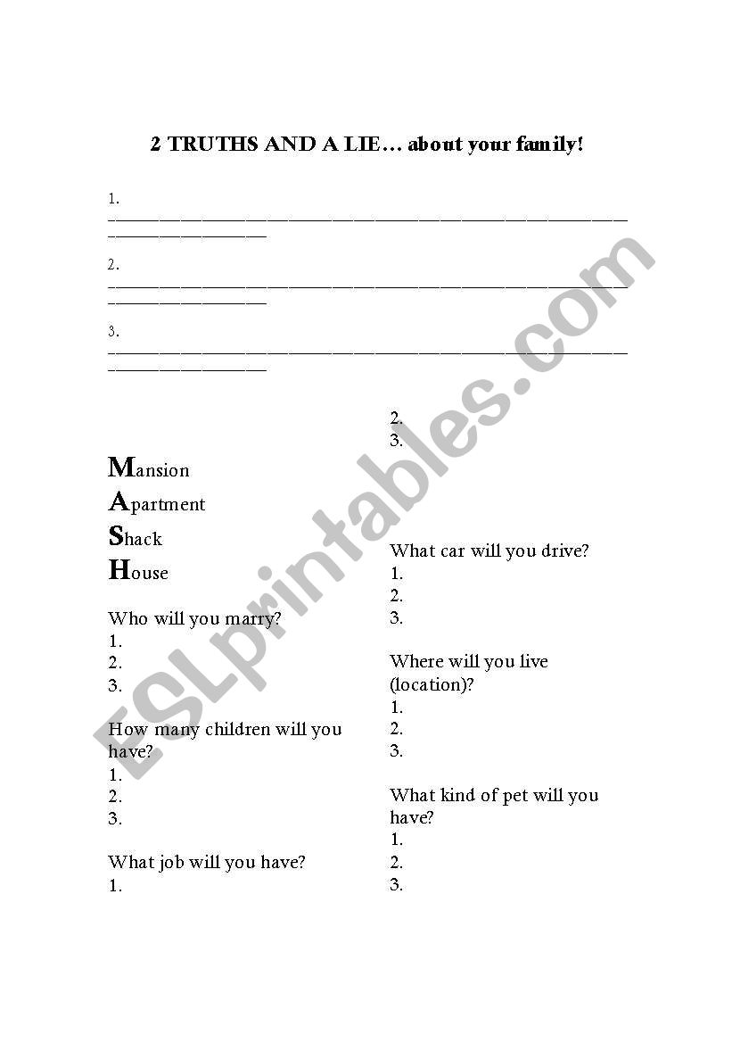 Ice Breaker Activities worksheet