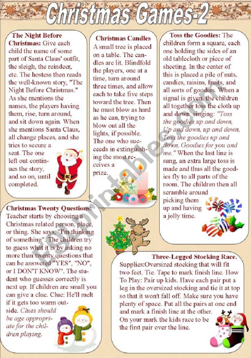 Christmas Games (2/3) worksheet