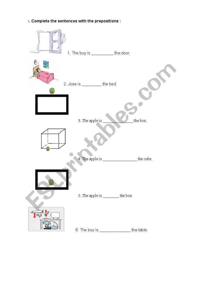 prepositions of place_exercises