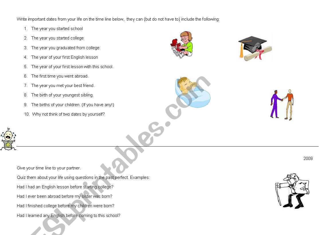 Communicative Past Perfect Timeline Activity