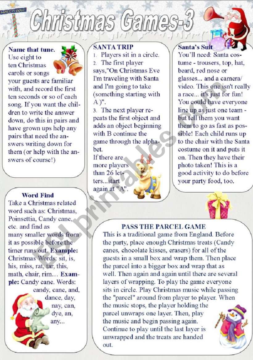 Christmas Games (3/3) worksheet