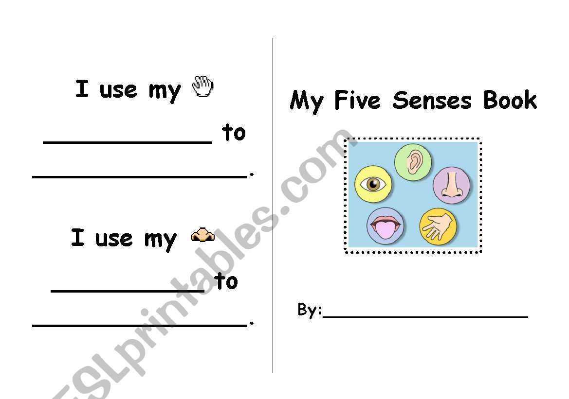 My Five Senses Book worksheet