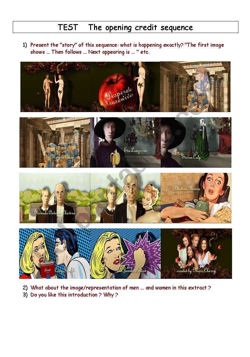 TEST The opening credit sequence (Desperate Housewives)