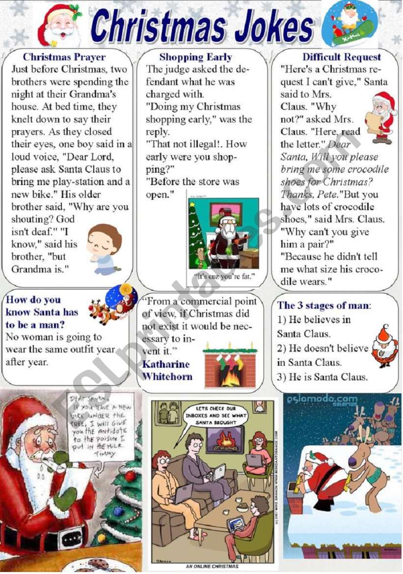 Christmas Jokes (1/2) worksheet