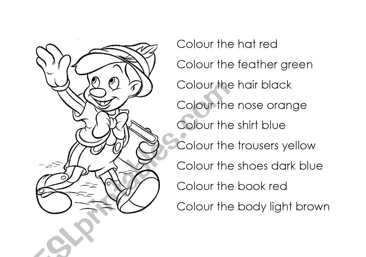 colours worksheet