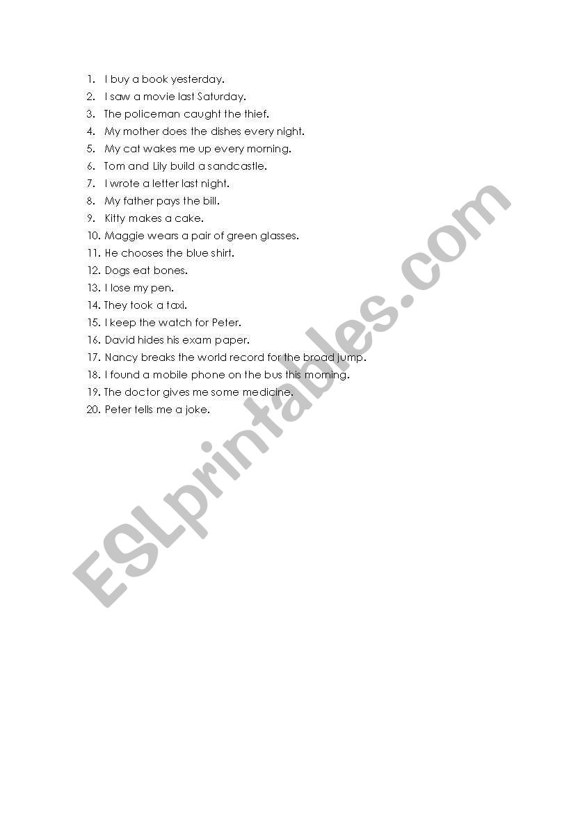 passive voice exercise worksheet
