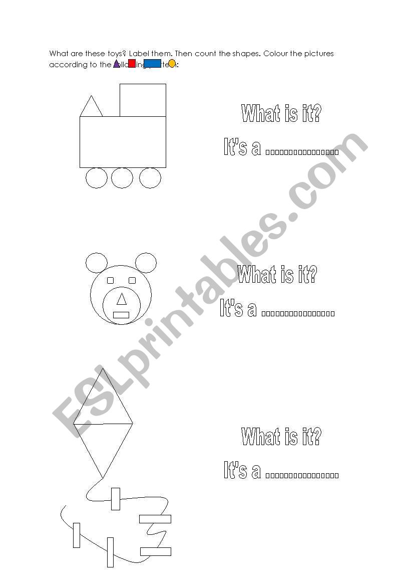Toys and shapes worksheet