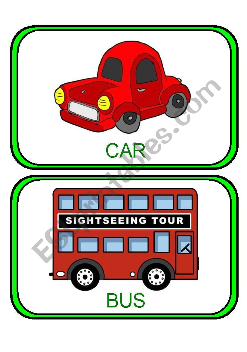 TRANSPORT Flashcards worksheet