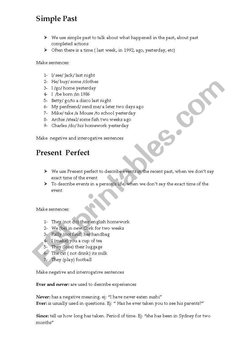 Simple past- perfect and future (will and going to)