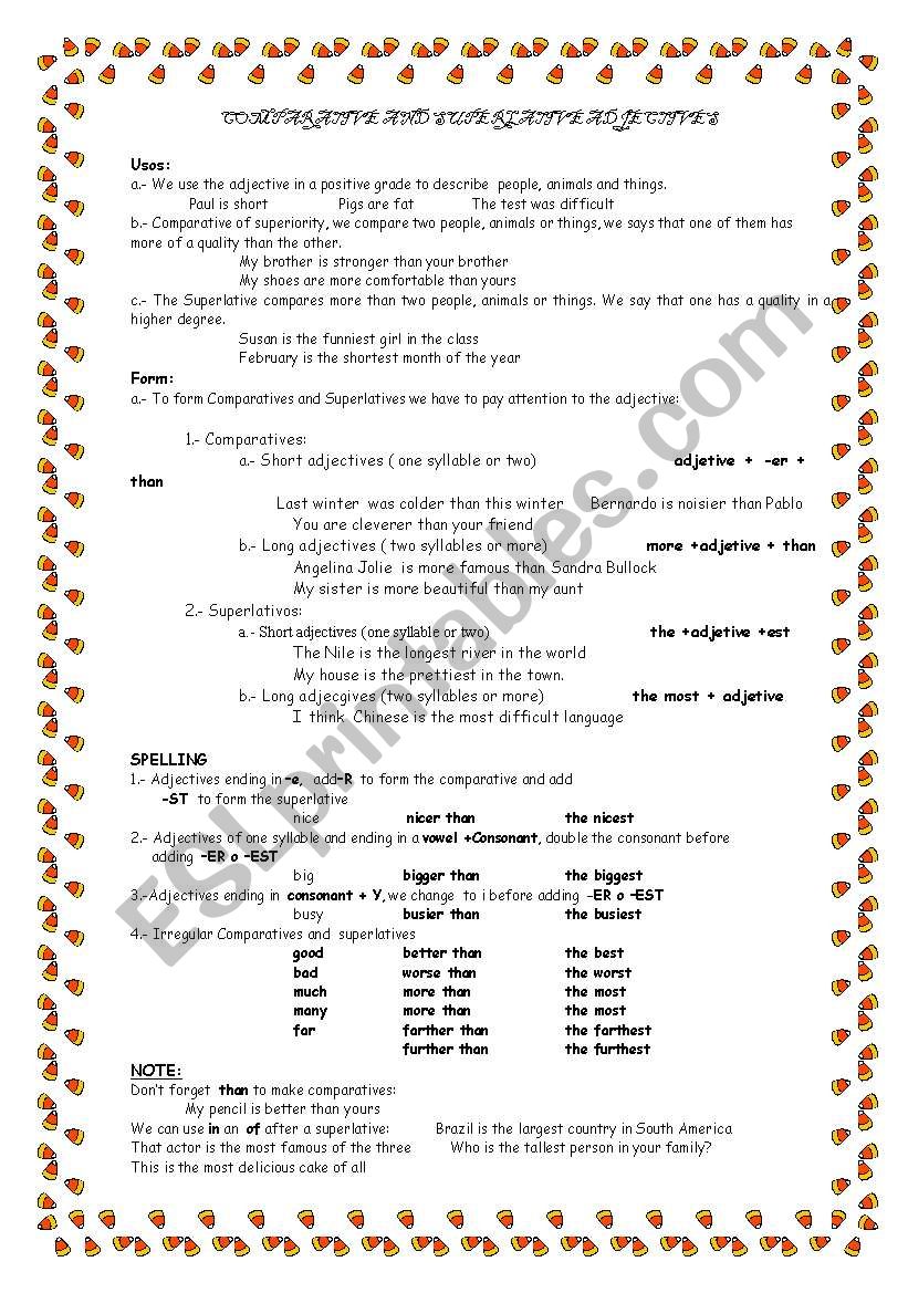 comparative and superlative adjectives