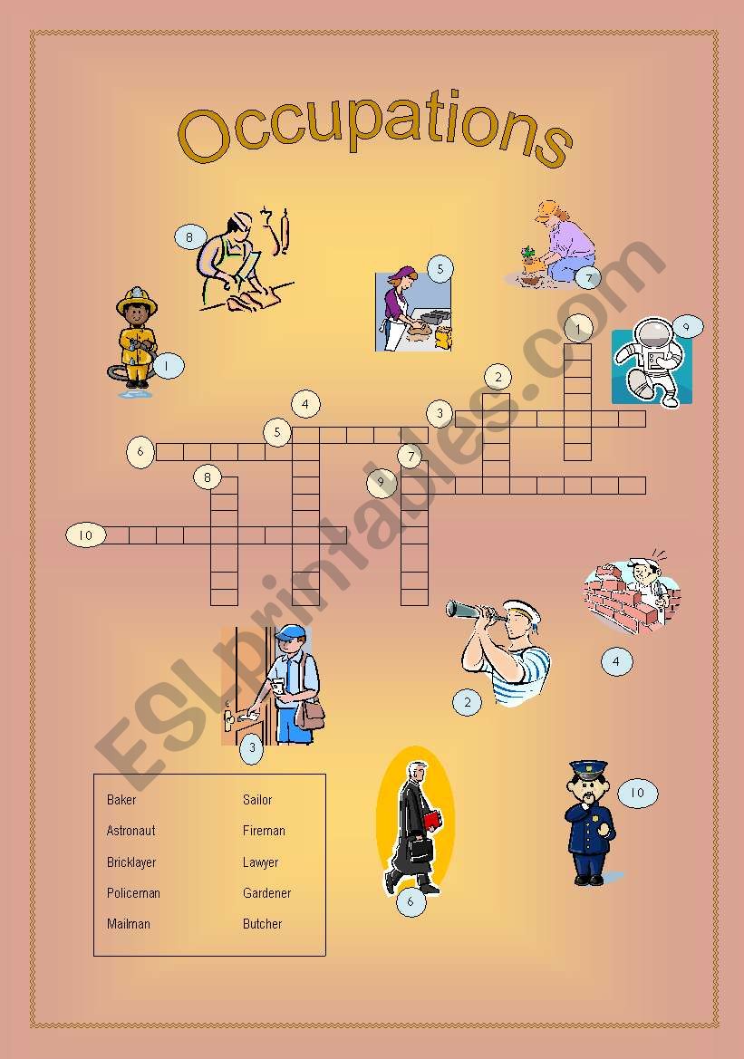 Occupatios worksheet