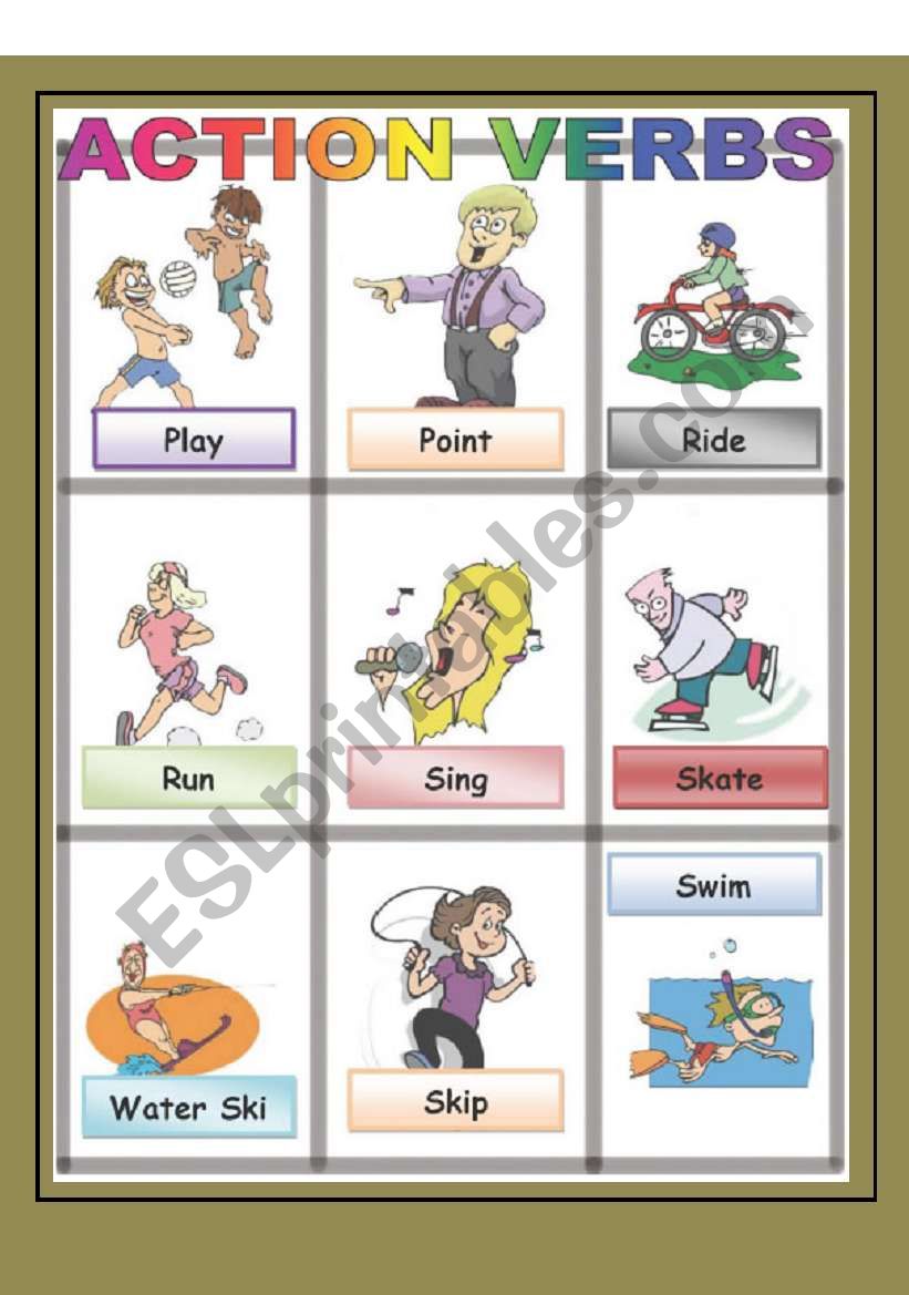 Action Verbs 1-5 worksheet