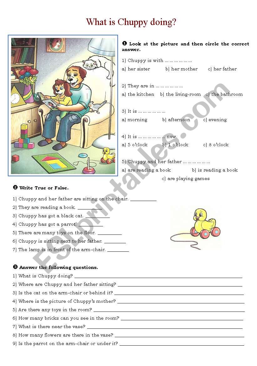 What is Chuppy doing? worksheet