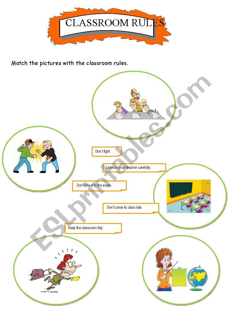 Classroom Rules worksheet